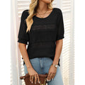 Women's Boho Crochet Knit Hollow-Out Top | Short Sleeve Summer Blouse Vicsxox