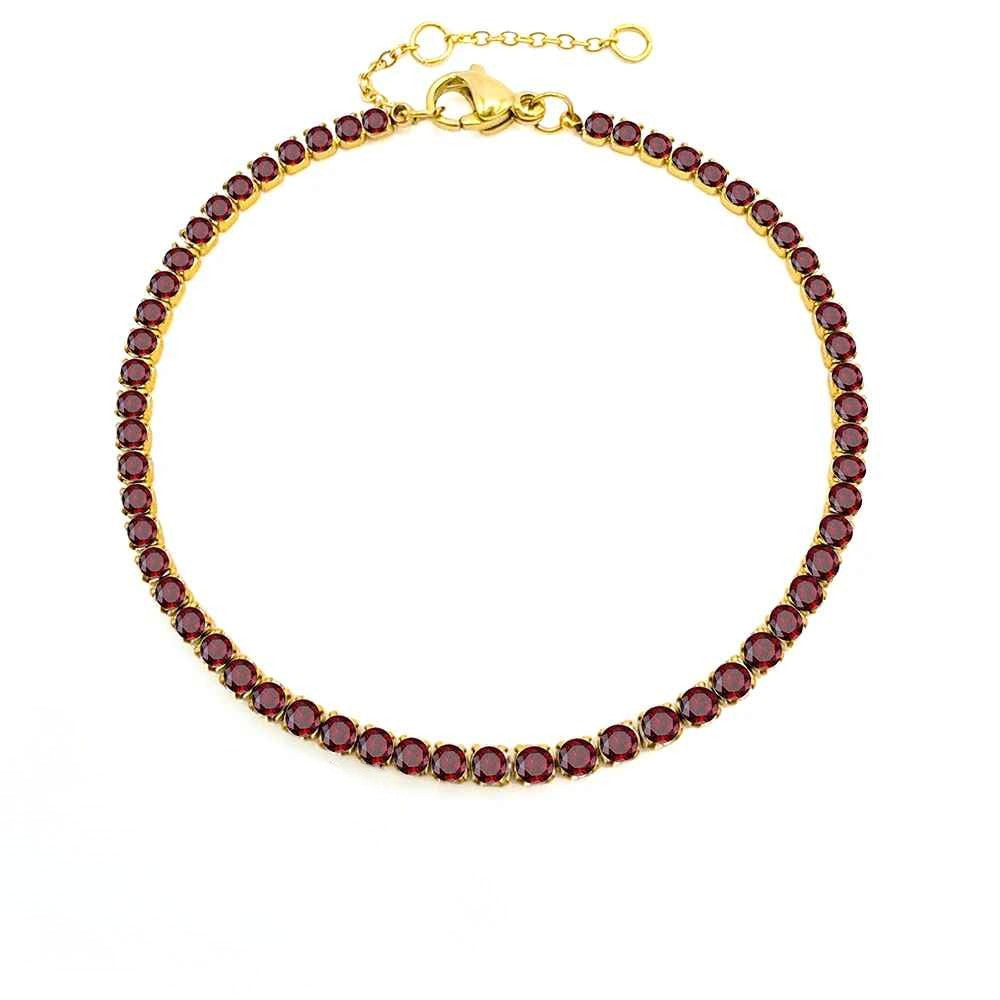 Éclat de Naissance Birthstone Tennis Bracelet – 14K Gold-Plated