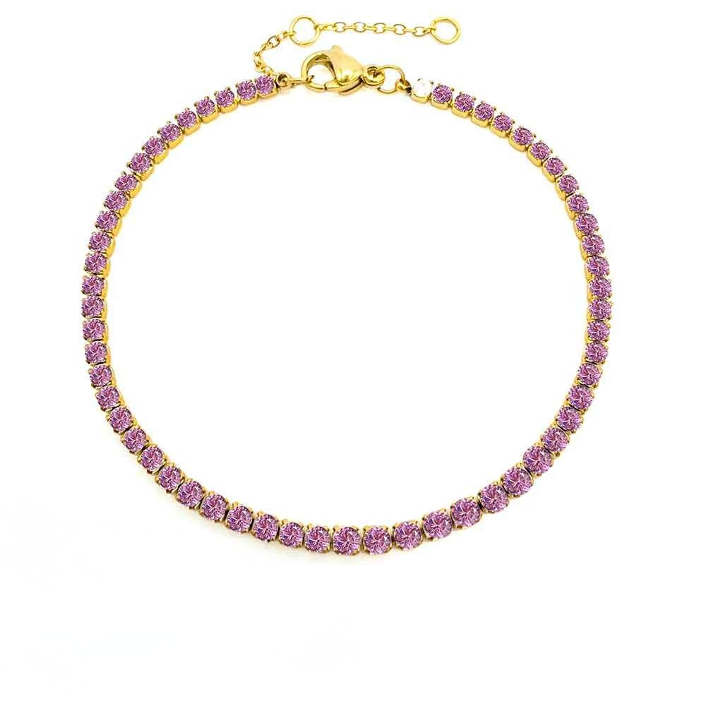 Éclat de Naissance Birthstone Tennis Bracelet – 14K Gold-Plated