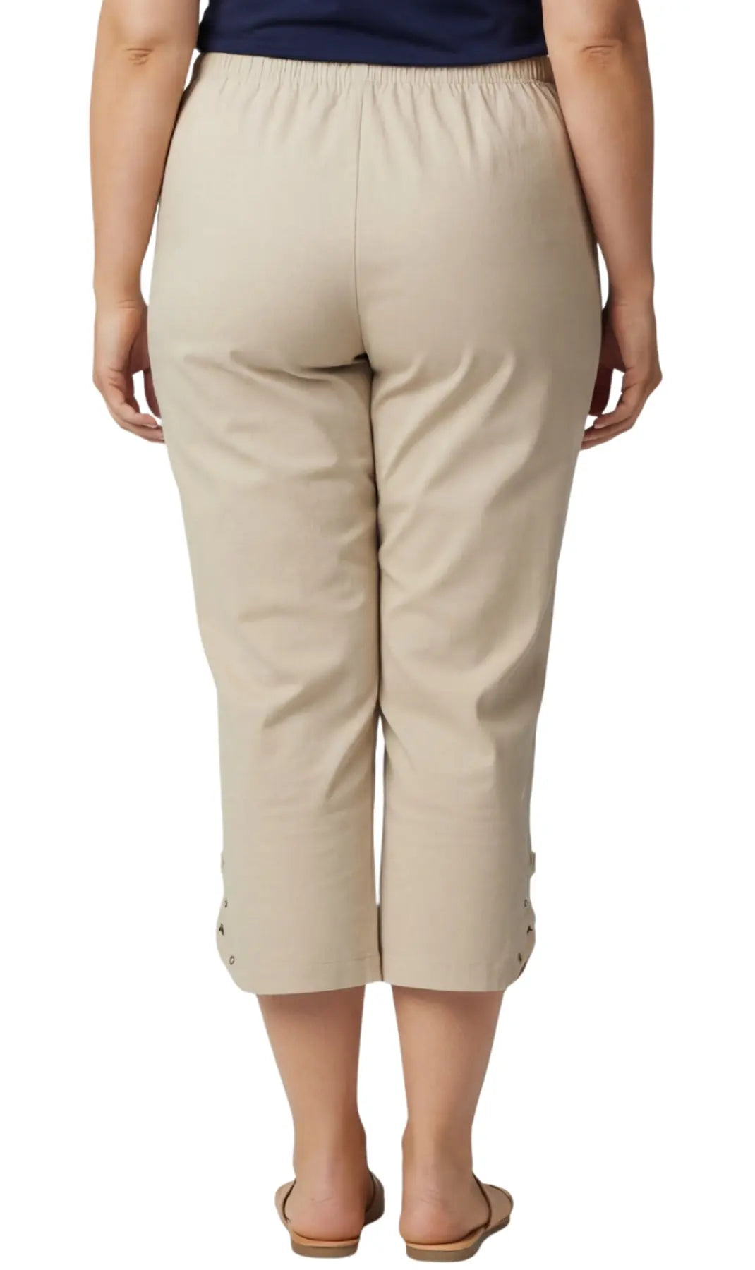 Women's Studded Hem Capri Pants – Lightweight, 5 Colors, M–2XL Vicsxox