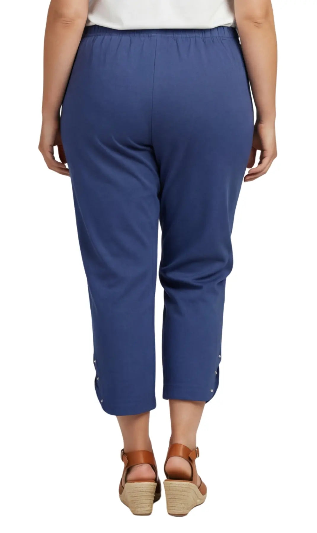 Women's Studded Hem Capri Pants – Lightweight, 5 Colors, M–2XL Vicsxox
