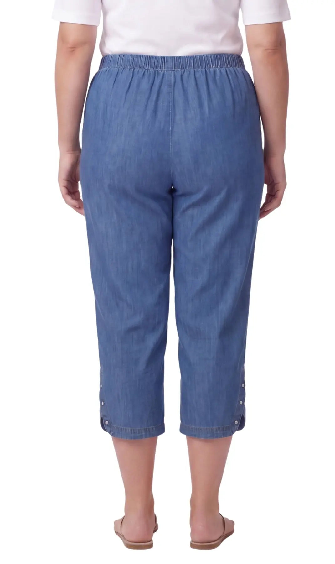 Women's Studded Hem Capri Pants – Lightweight, 5 Colors, M–2XL Vicsxox