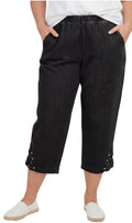 Women's Studded Hem Capri Pants – Lightweight, 5 Colors, M–2XL Vicsxox