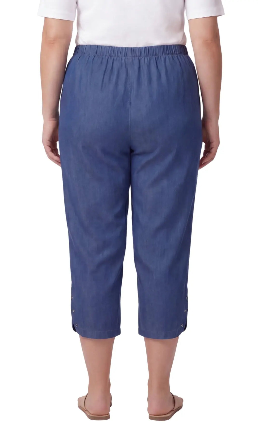 Women's Studded Hem Capri Pants – Lightweight, 5 Colors, M–2XL Vicsxox