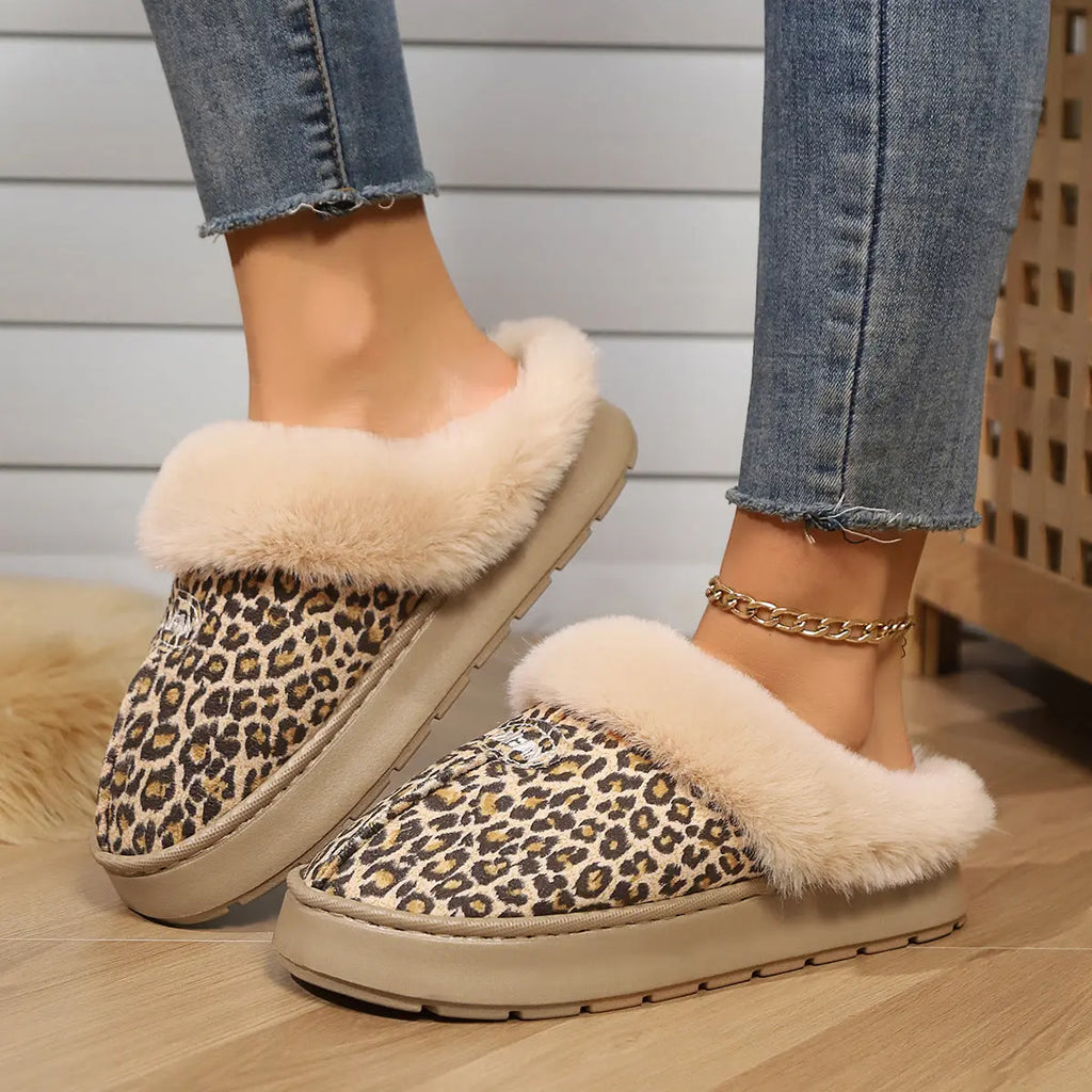 Women Fur Slippers Winter Warm Shoes Suede Plush House Indoor Outdoor Men Couples Cotton Cozy Comfy Faux Fur Slip-On Women House Shoes Memory Foam Suede Fluffy Comfort Plush Anti-Slip Slippers Stevvex