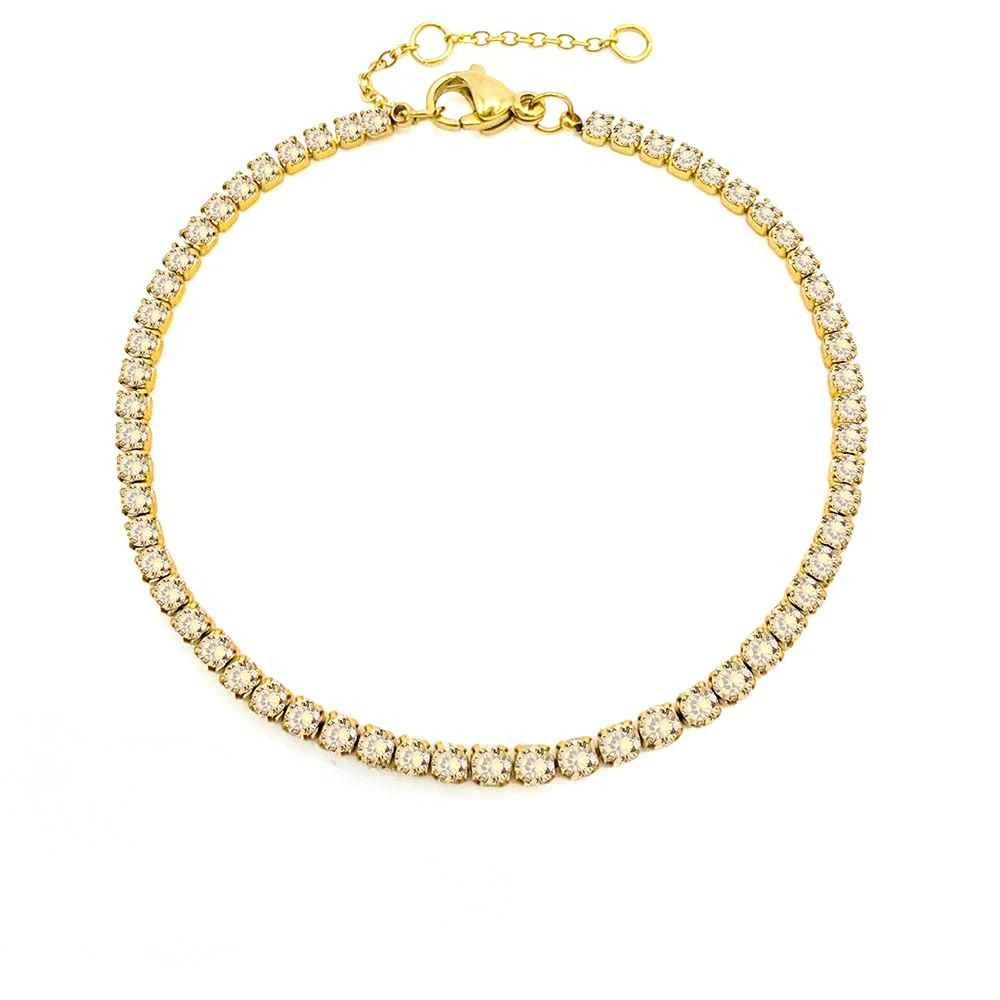 Éclat de Naissance Birthstone Tennis Bracelet – 14K Gold-Plated