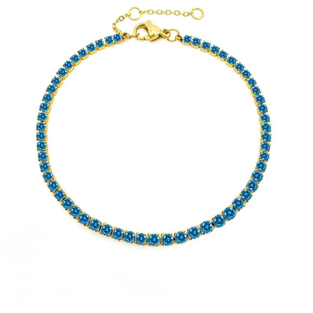 Éclat de Naissance Birthstone Tennis Bracelet – 14K Gold-Plated