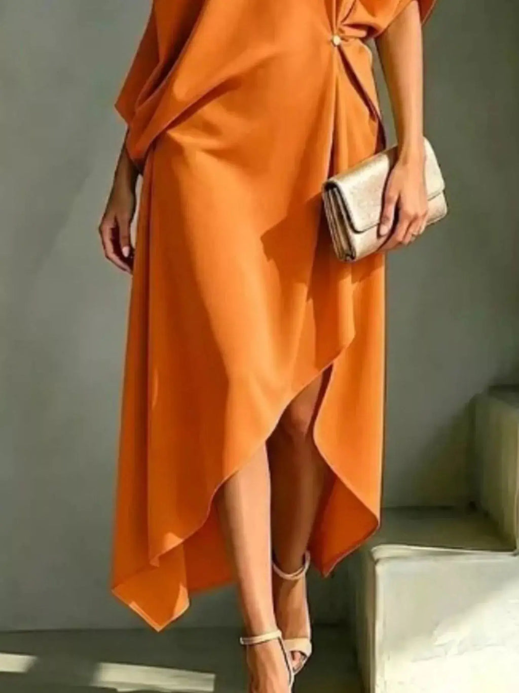 Women's Asymmetrical One-Shoulder Maxi Dress – Plus Size Flowy Formal Gown Vicsxox