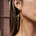 18K gold-plated tassel bow earrings from Vicsxox
