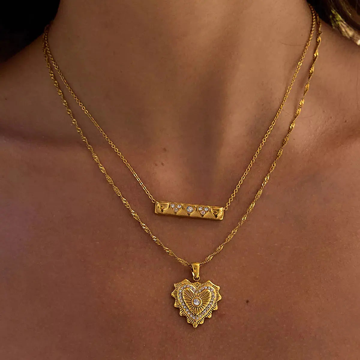 18K gold-plated zircon pendant necklace from Vicsxox