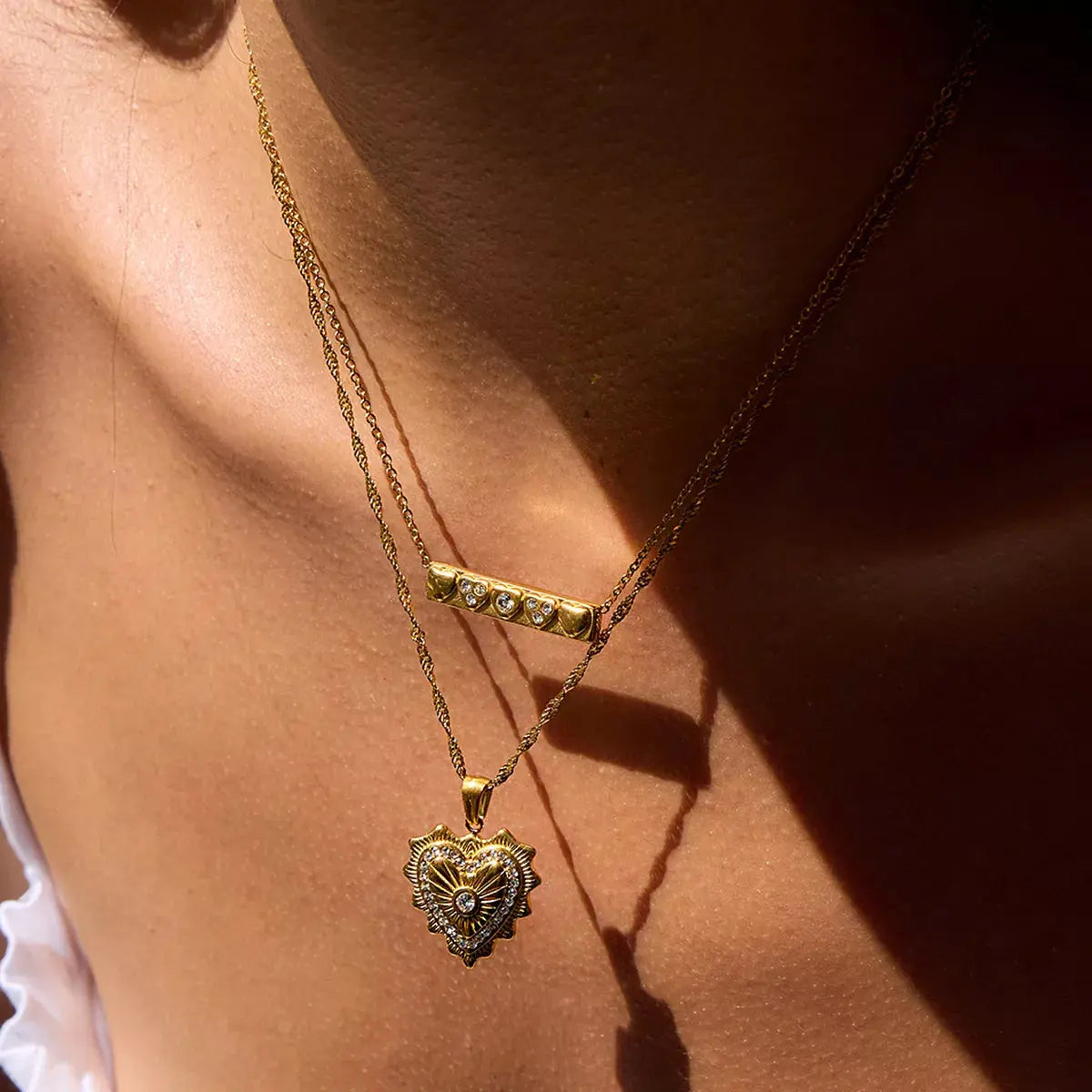 18K Gold-Plated Zircon Pendant vicsxox Necklace
