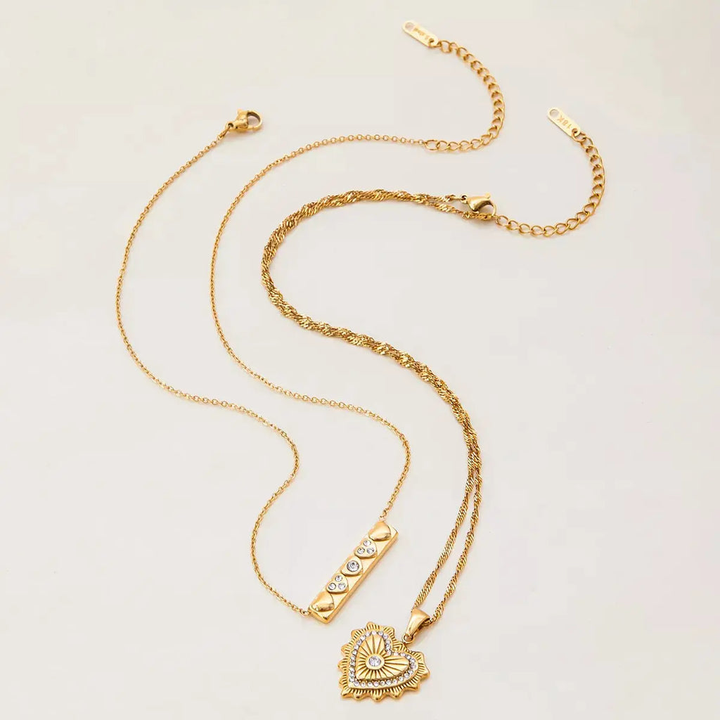 18K Gold-Plated Zircon Pendant Necklac