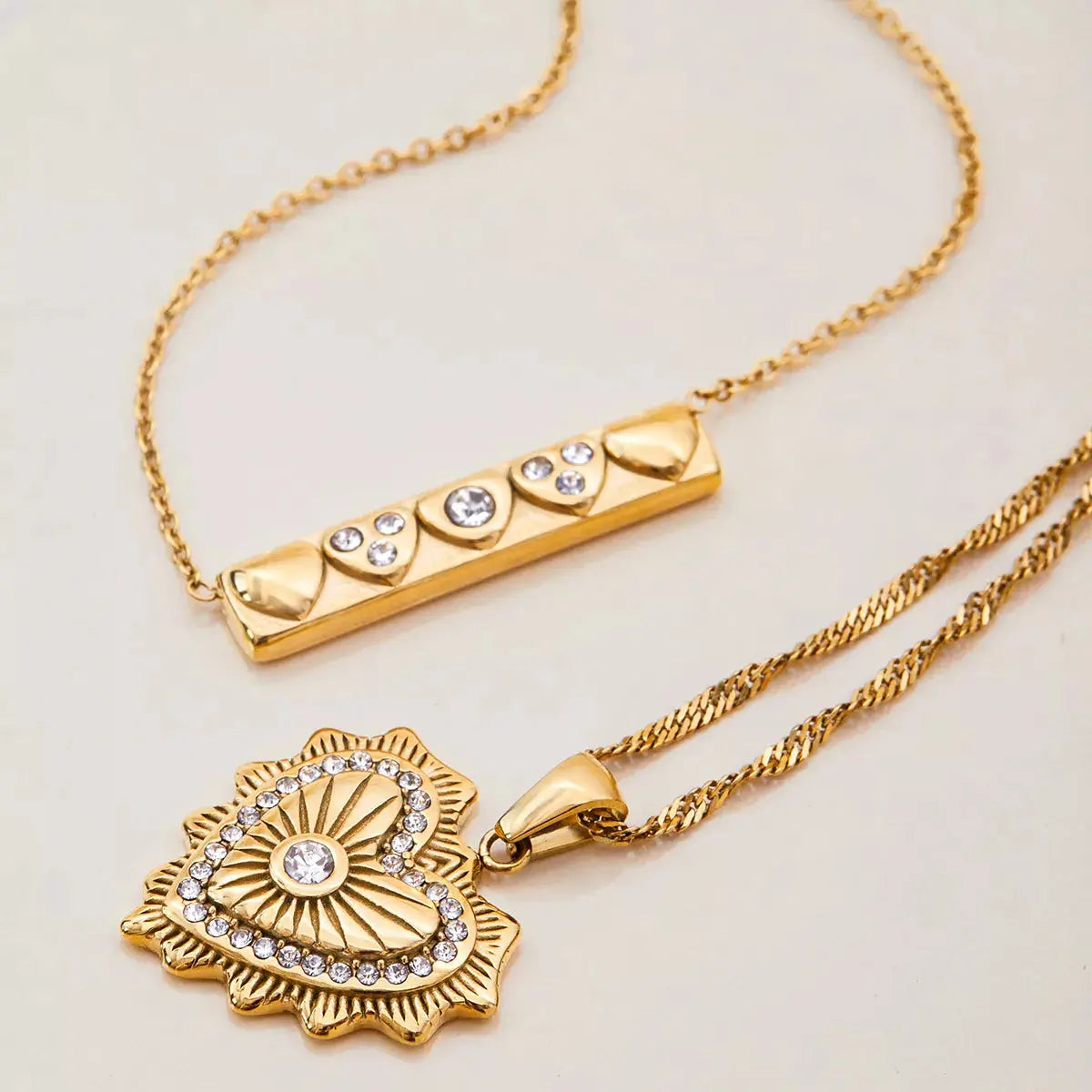 18K Gold-Plated Zircon Pendant Necklace