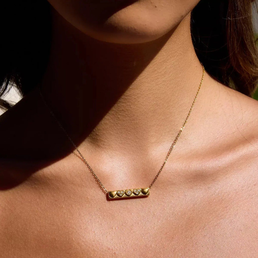 18K Gold-Plated Zircon Pendant Necklace