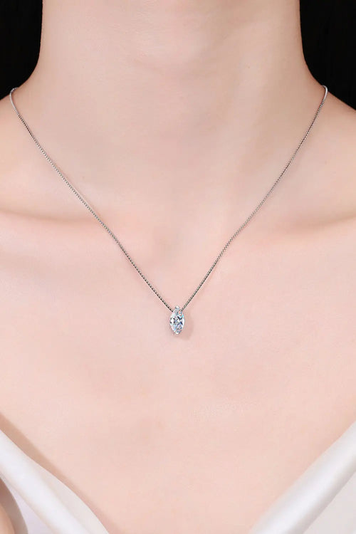1 Carat Moissanite 925 Sterling Silver Necklace vicsxox.com