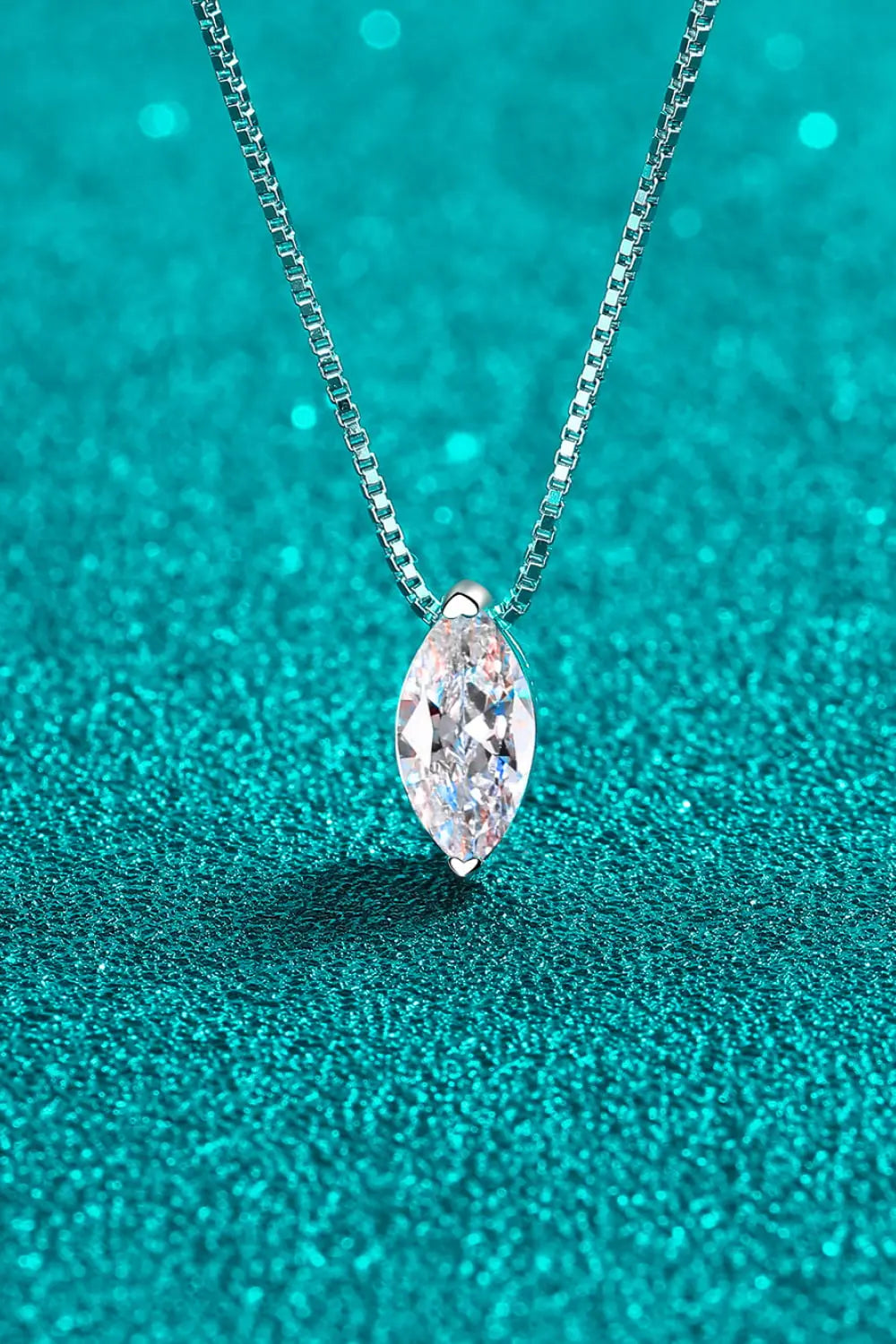 1 Carat Moissanite 925 Sterling Silver Necklace vicsxox.com