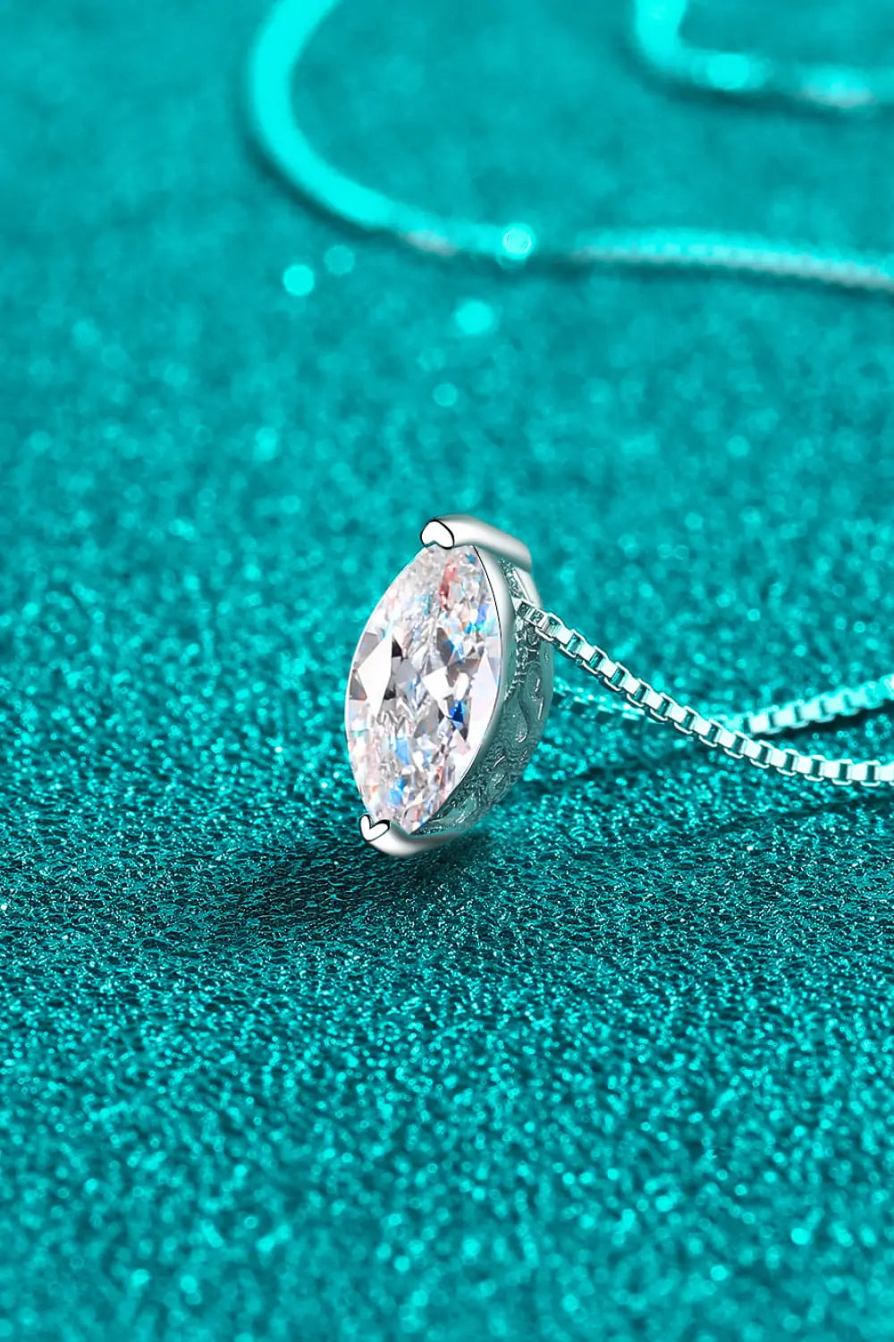 1 Carat Moissanite 925 Sterling Silver Necklace vicsxox.com