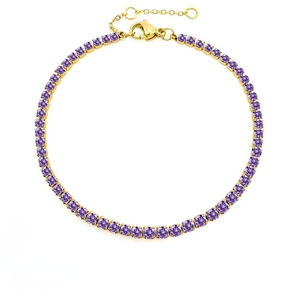 Éclat de Naissance Birthstone Tennis Bracelet – 14K Gold-Plated