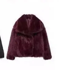 Women's Fluffy Faux Fur Coat | Oversized Lapel Jacket Vicsxox