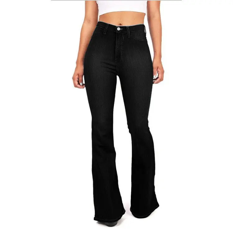 Women's Bell Bottom Jeans – Slim Fit, Stretch Denim, 3 Colors, S–3XL Vicsxox