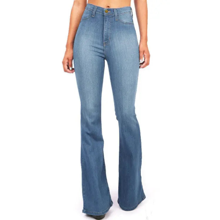 Women's Bell Bottom Jeans – Slim Fit, Stretch Denim, 3 Colors, S–3XL Vicsxox