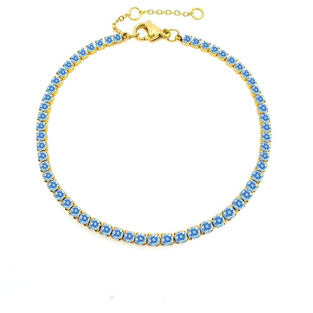 Éclat de Naissance Birthstone Tennis Bracelet – 14K Gold-Plated