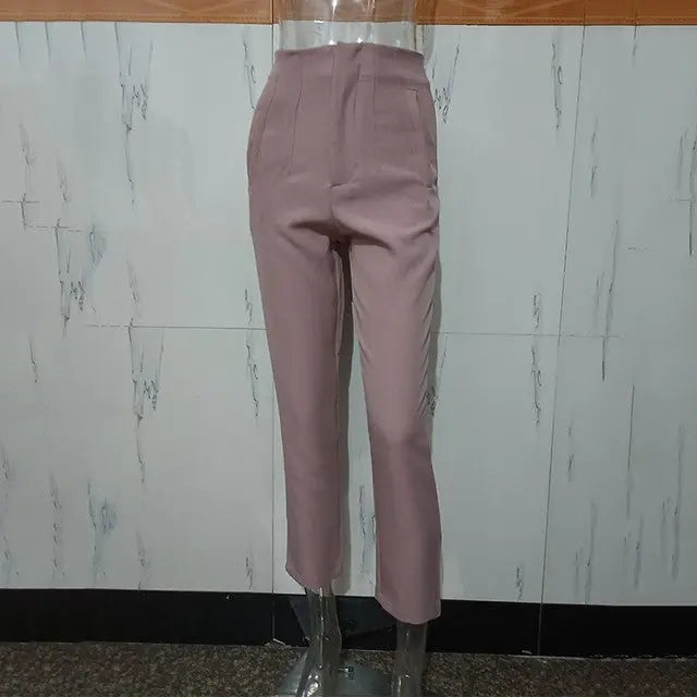Women's High-Waisted Straight Leg Pants – Stretch, 18 Colors, XS–XL Vicsxox