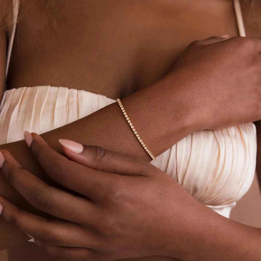 Éclat de Naissance Birthstone Tennis Bracelet – 14K Gold-Plated