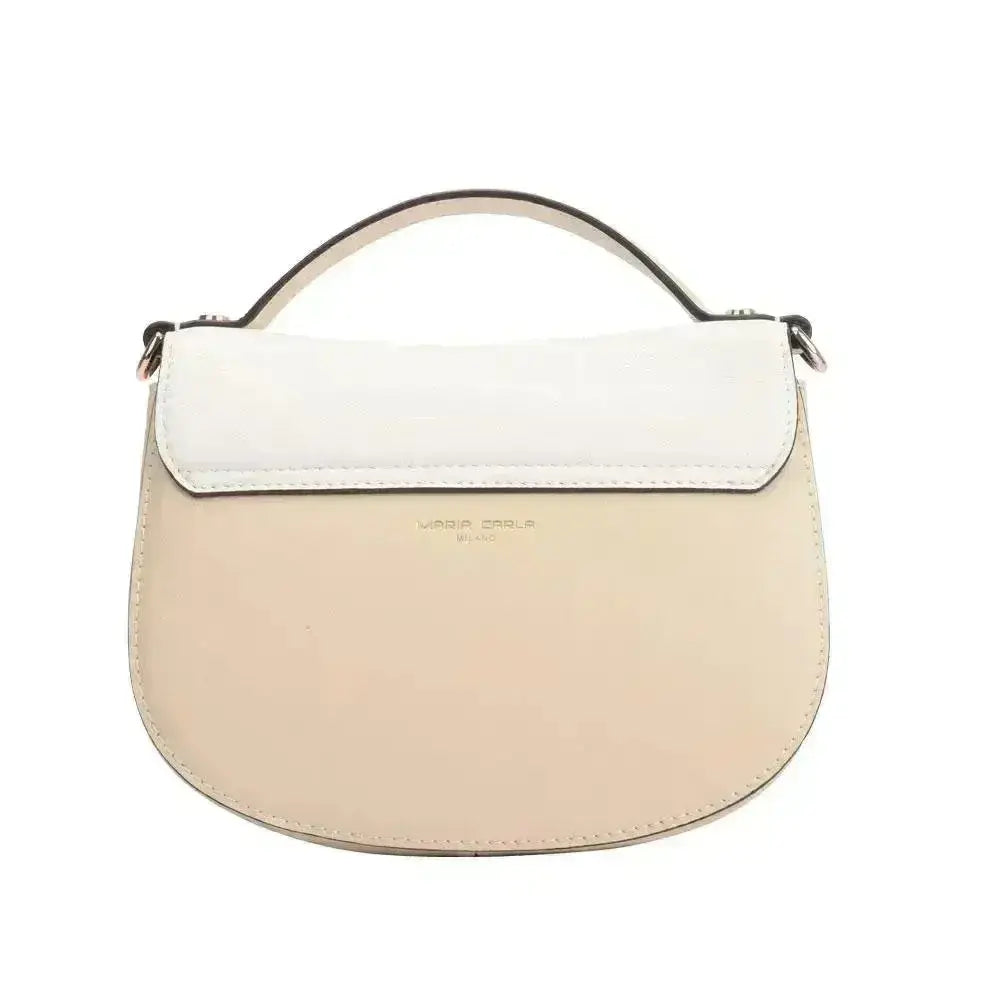 Python-Flap Leather Handbag – Off White, Crossbody Strap Vicsxox