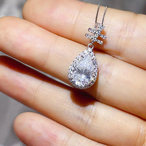 3 carat Moissanite pendant necklace Vicsxox