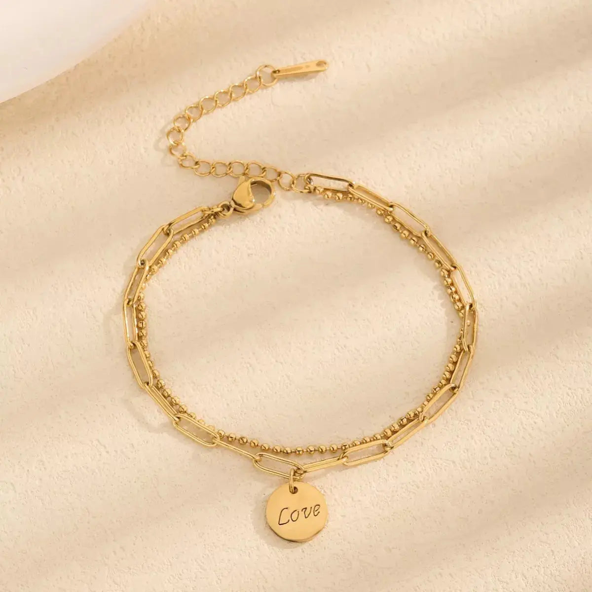 18K gold-plated LOVE charm bracelet from Vicsxox
