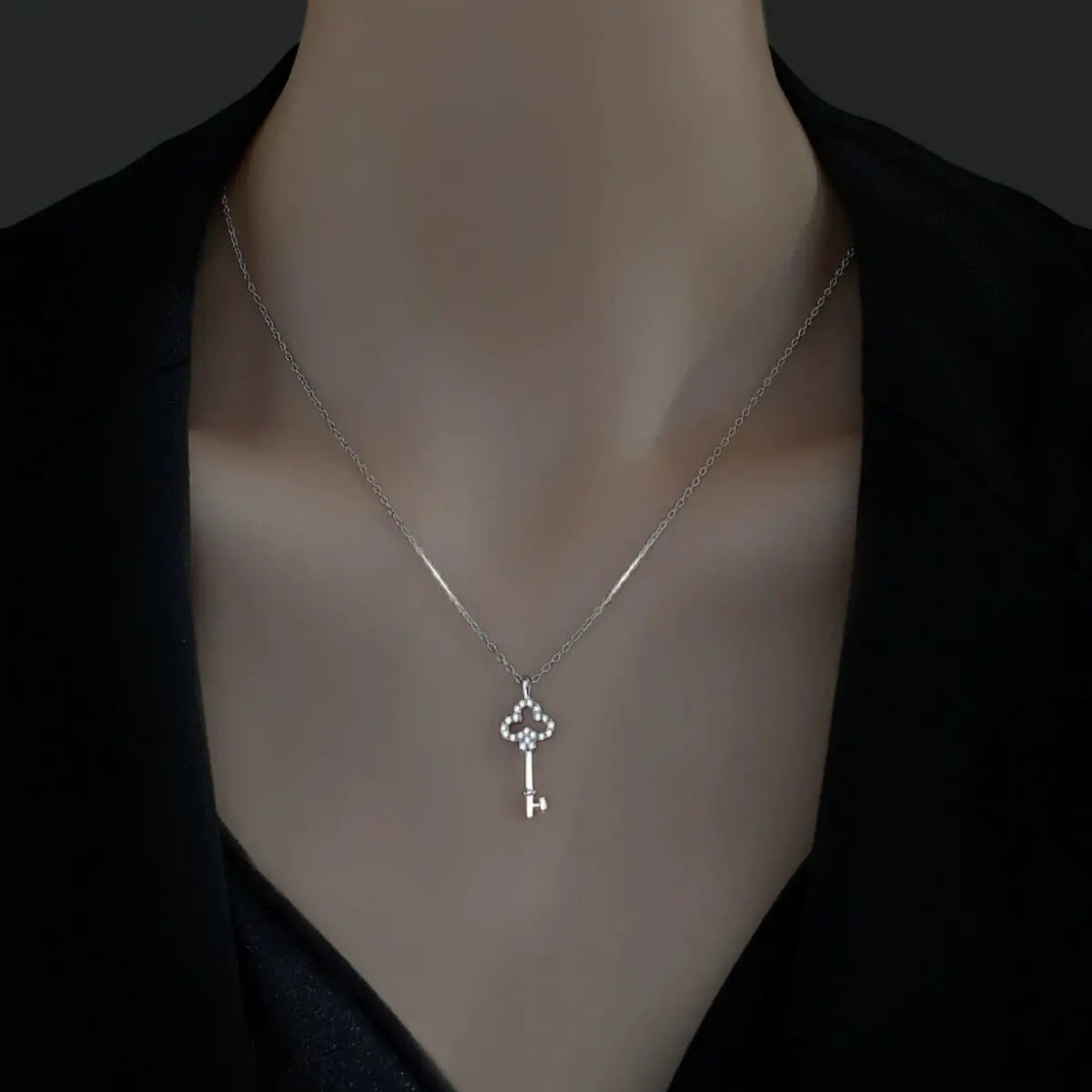 Key pendant necklace from Vicsxox on display