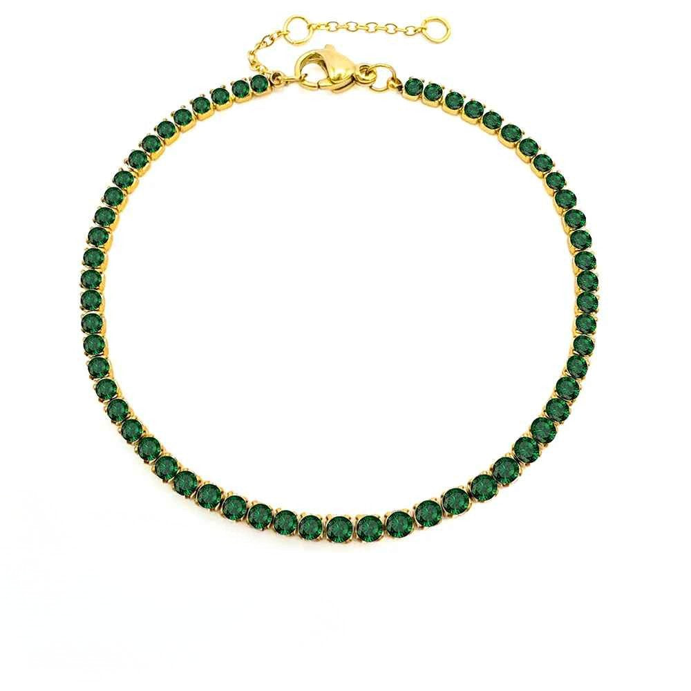 Éclat de Naissance Birthstone Tennis Bracelet – 14K Gold-Plated