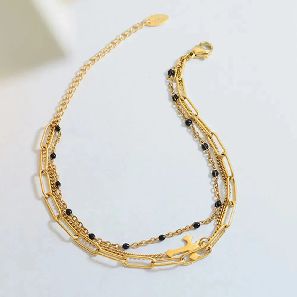 Titanium steel layered bracelet detail