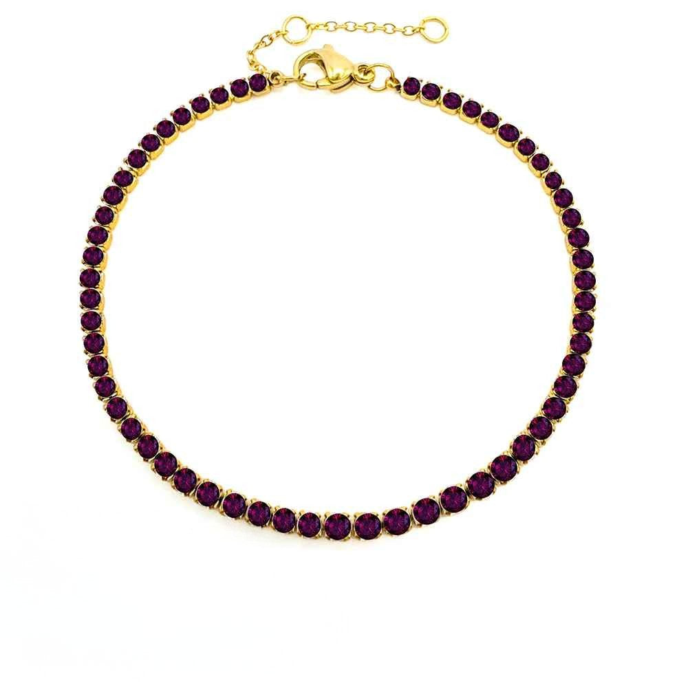 Éclat de Naissance Birthstone Tennis Bracelet – 14K Gold-Plated