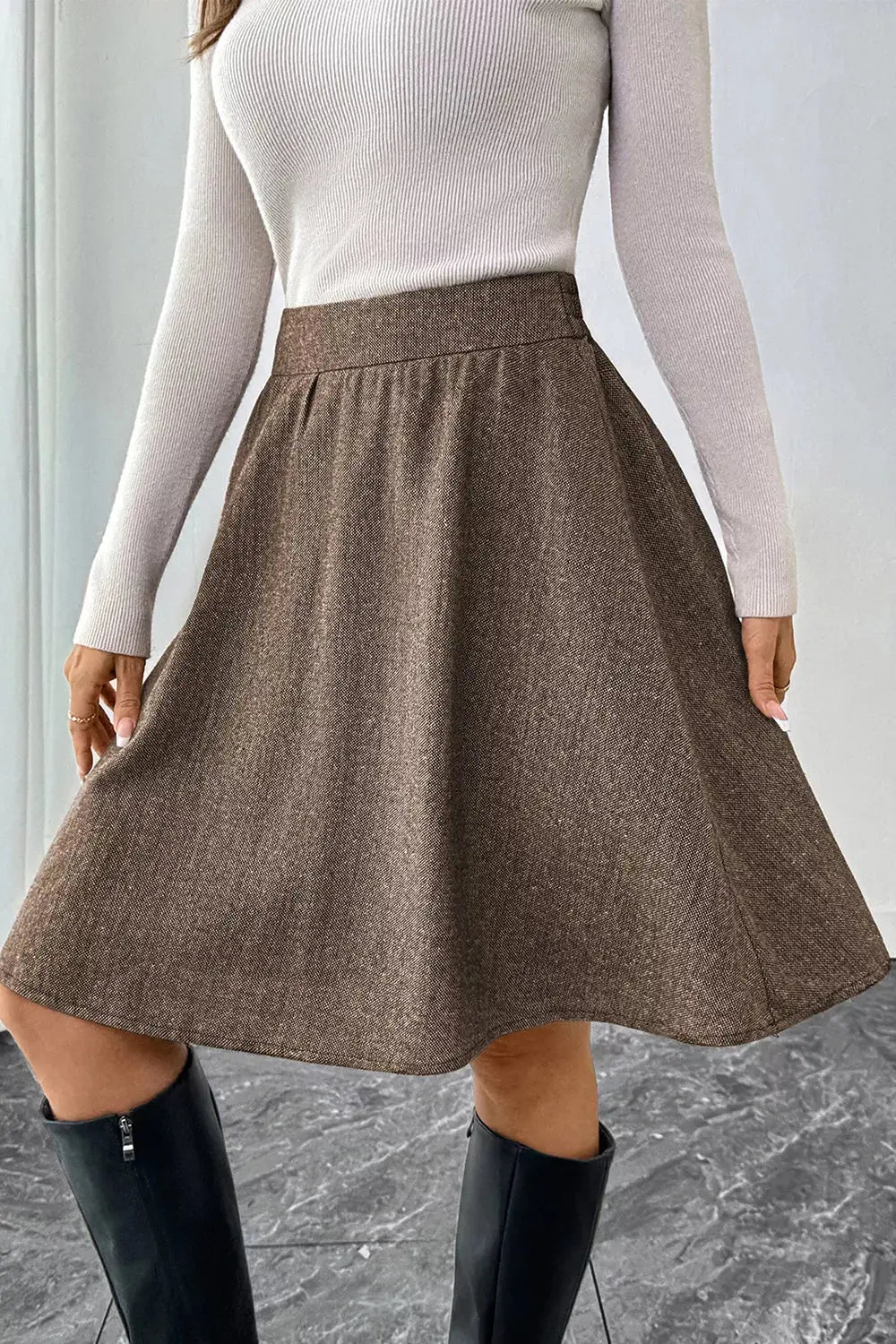 A-line textured skirt detail