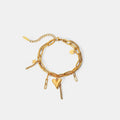 Stainless steel double layered charm bracelet, front view