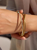 18K gold-plated crossover zircon bracelet from Vicsxox