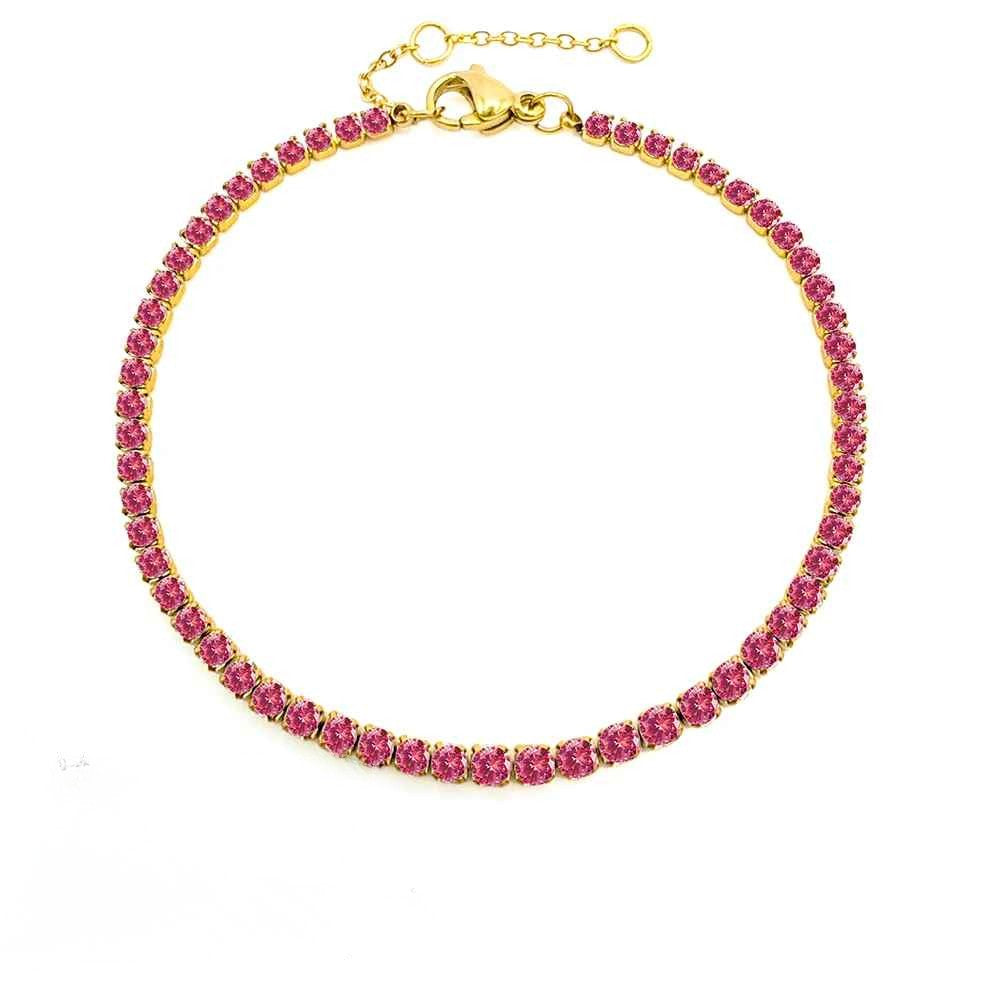Éclat de Naissance Birthstone Tennis Bracelet – 14K Gold-Plated