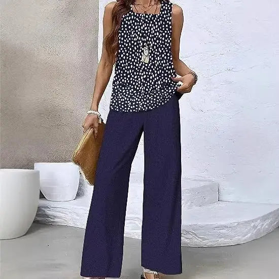Women's 3D Print Vest & Pants Set – 12 Prints, Stretch Fabric, S–5XL Vicsxox