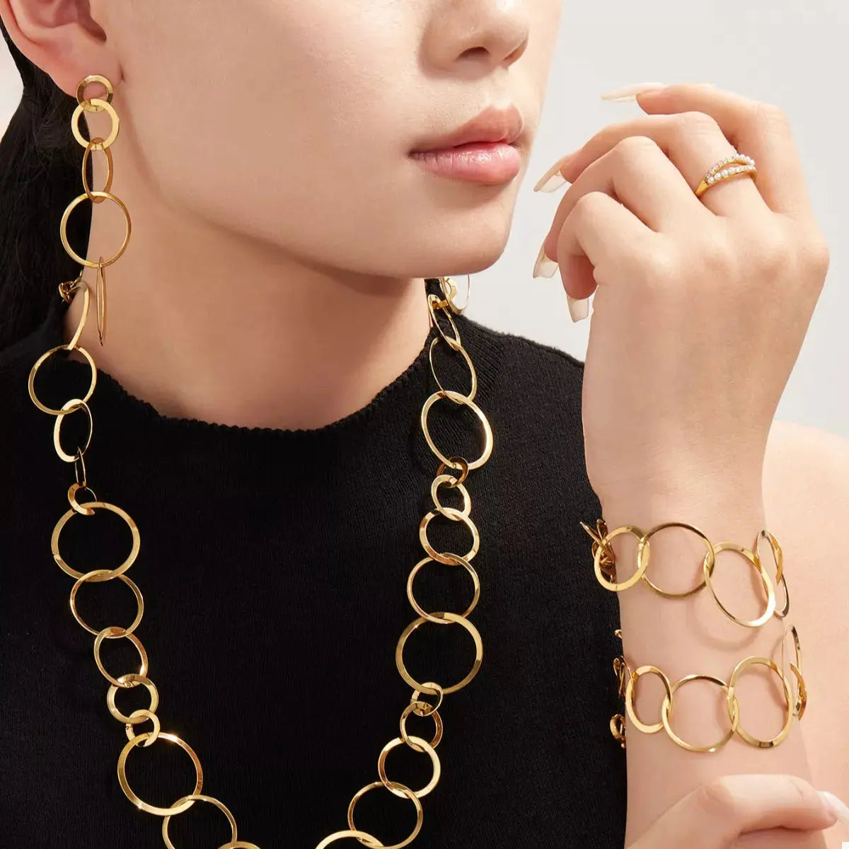 Close-up of round bracelet detail