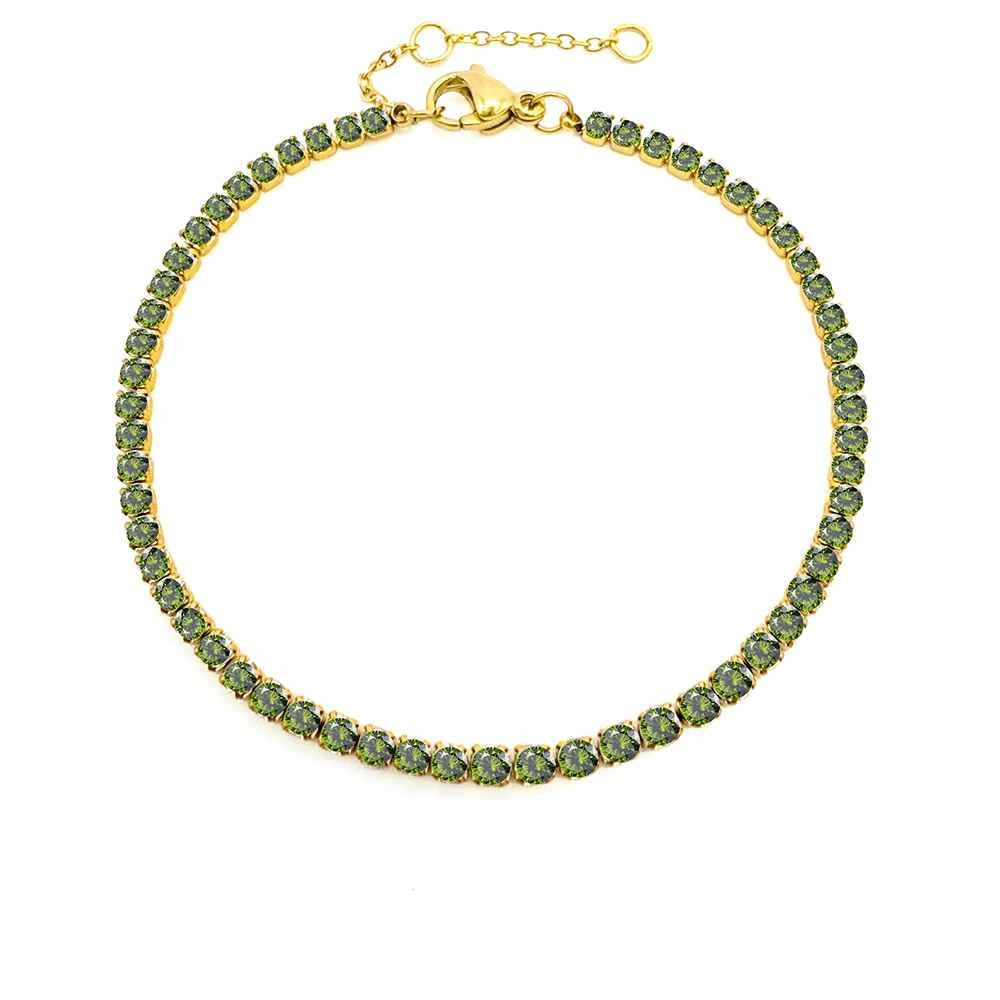 Éclat de Naissance Birthstone Tennis Bracelet – 14K Gold-Plated