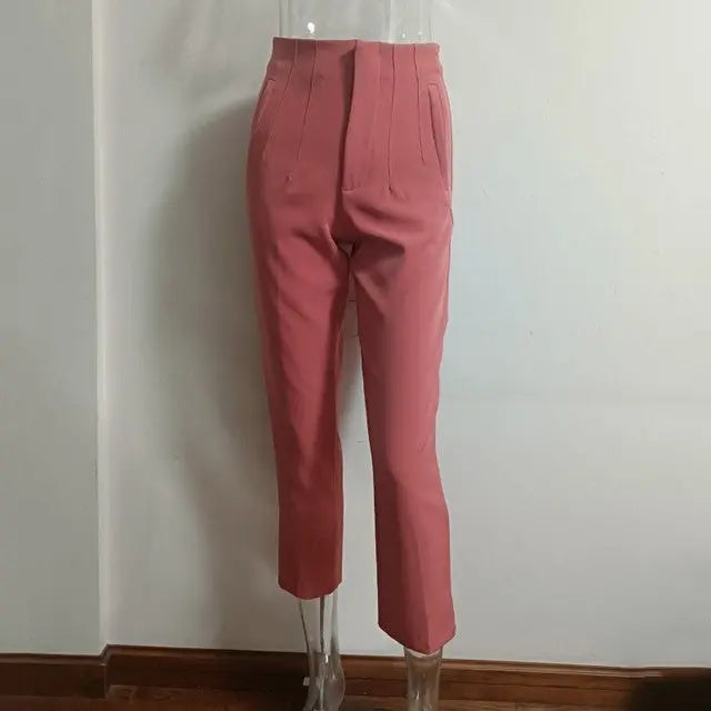 Women's High-Waisted Straight Leg Pants – Stretch, 18 Colors, XS–XL Vicsxox
