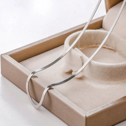 Sterling silver chain necklace detail