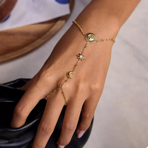 18K gold-plated chain sun bracelet from Vicsxox