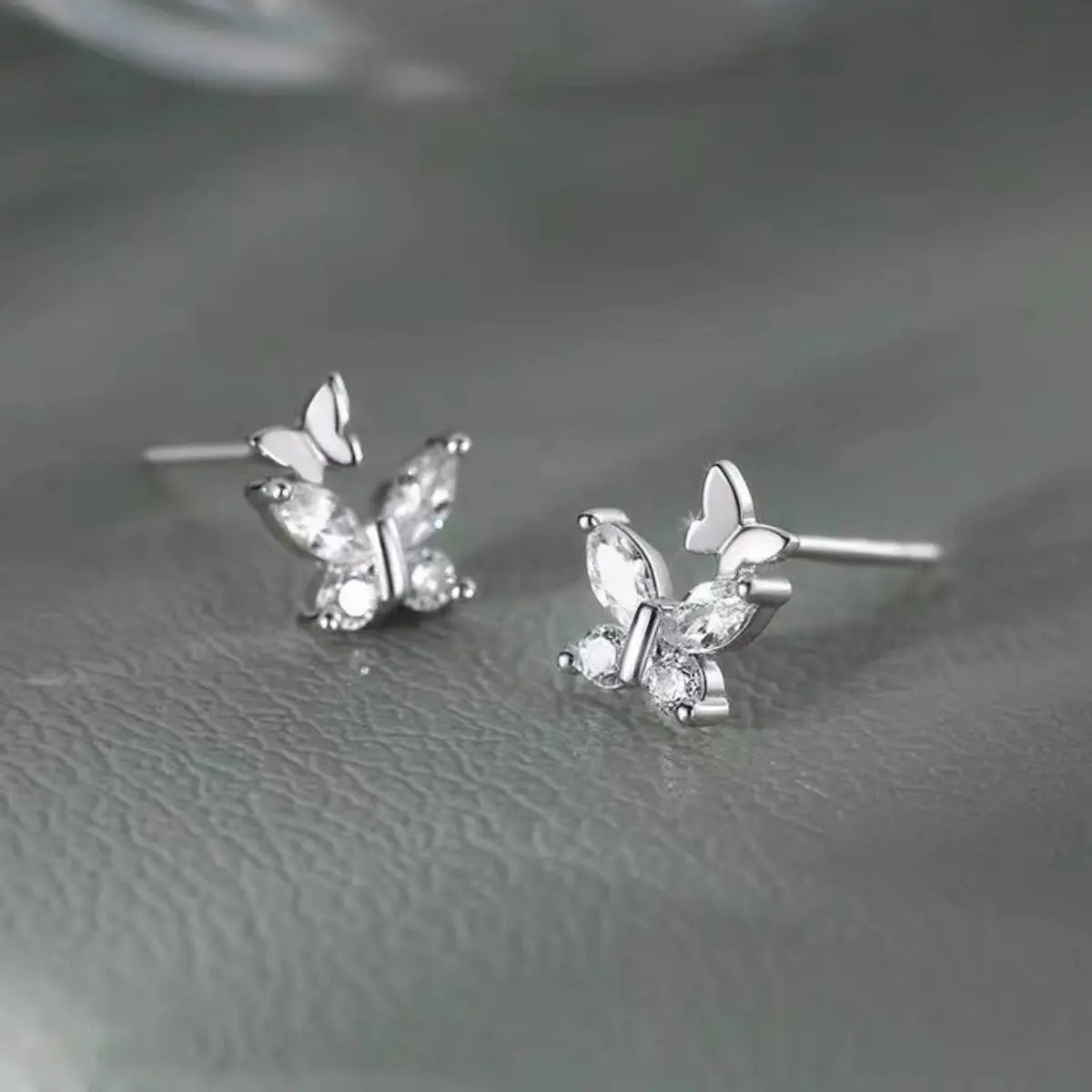 925 Sterling Silver Butterfly Stud Earrings
