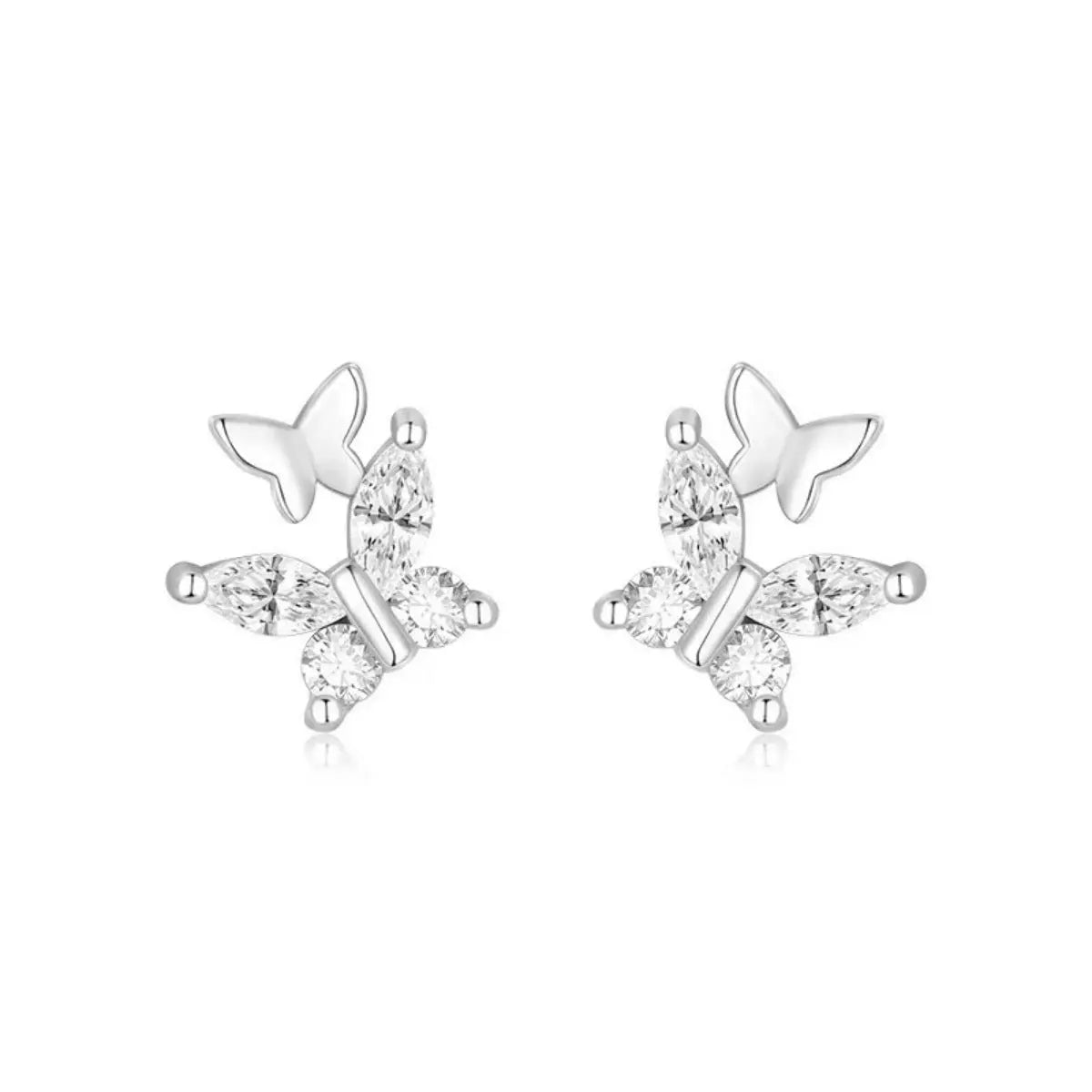 925 Sterling Silver Butterfly Stud Earrings