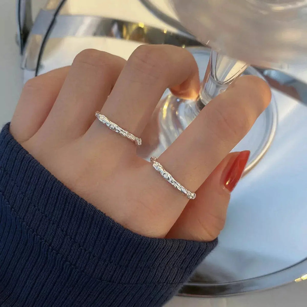 925 sterling silver textured open ring from Vicsxox
