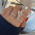 925 sterling silver textured open ring from Vicsxox