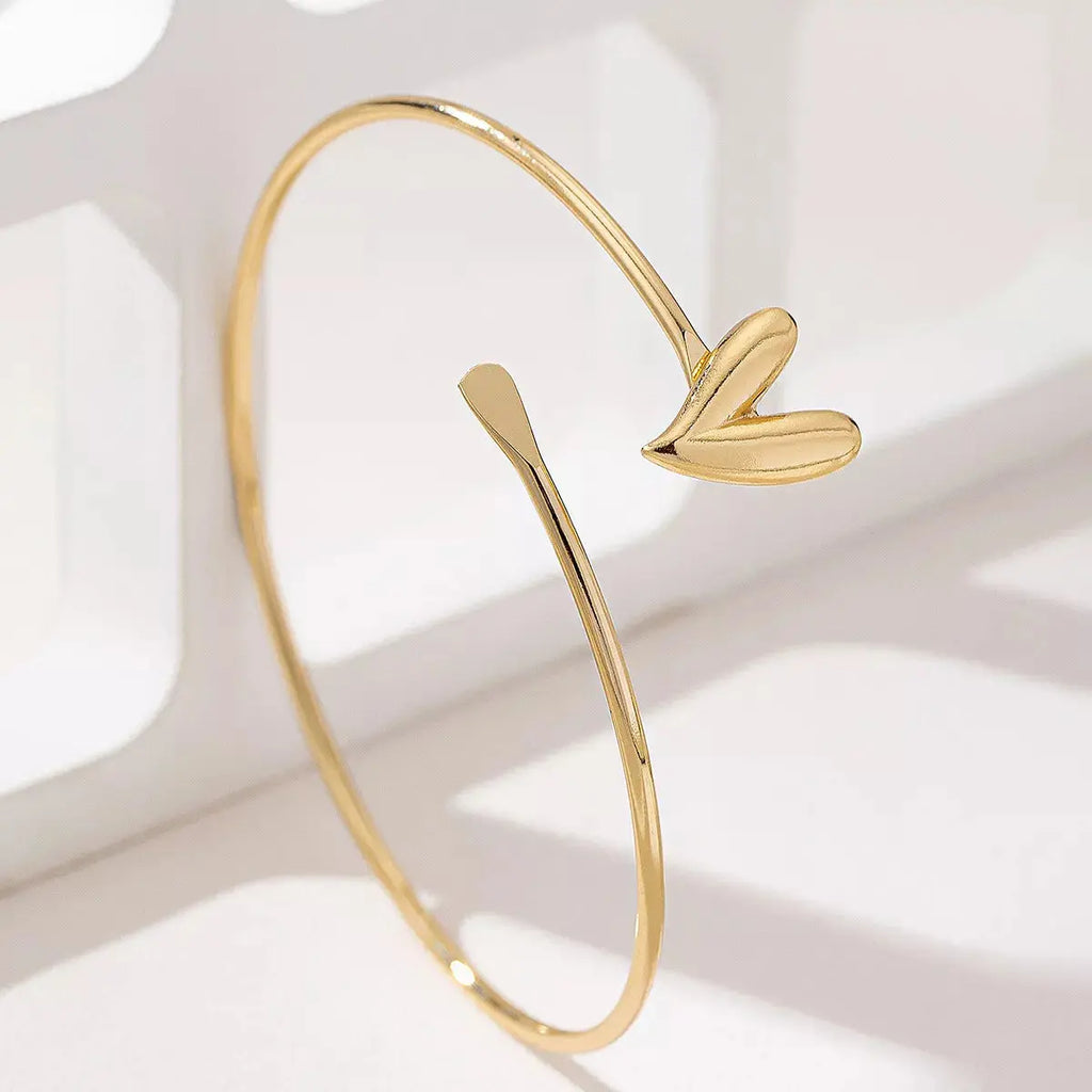 Close-up of heart open detail on adjustable bracelet